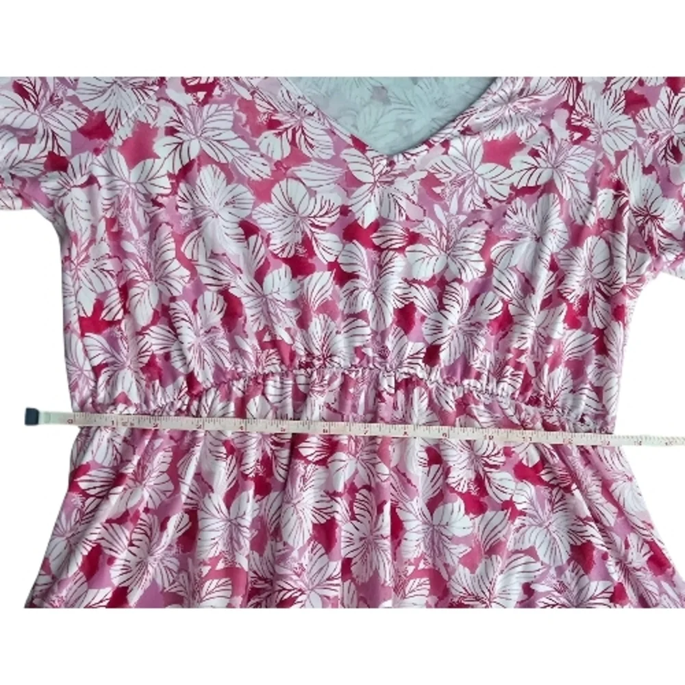 NOBO No Boundaries Pink Floral Tiered Mini Dress L (11-13) V-Neck Casual - Picture 8 of 15